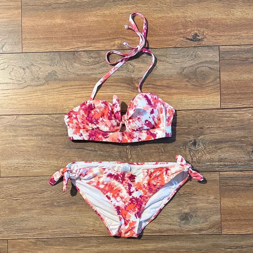 Time and Tru women’s Pink tie dye Bikini Set
